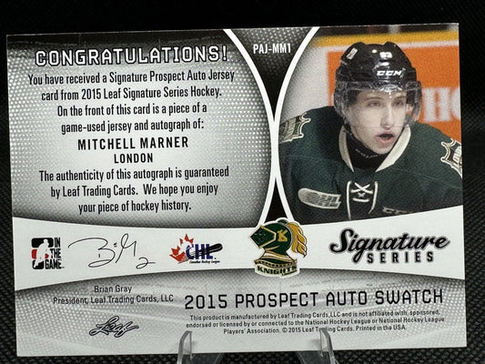 2015 Leaf Prospect Auto Swatch Mitch Marner /3