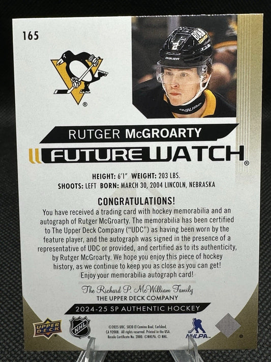 2024 SP Authentic Future Watch Patch Auto Rutger McGroarty 1/100 - First Print