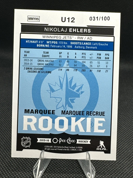 2015/16 Opc Marquee Rookie Nikolaj Ehlers /100