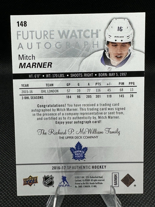 2016-17 SP Authentic Mitch Marner #148 Future Watch Auto /999