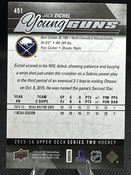 2015-16 Upper Deck - Young Guns Jack Eichel #451 (Rookie Card)