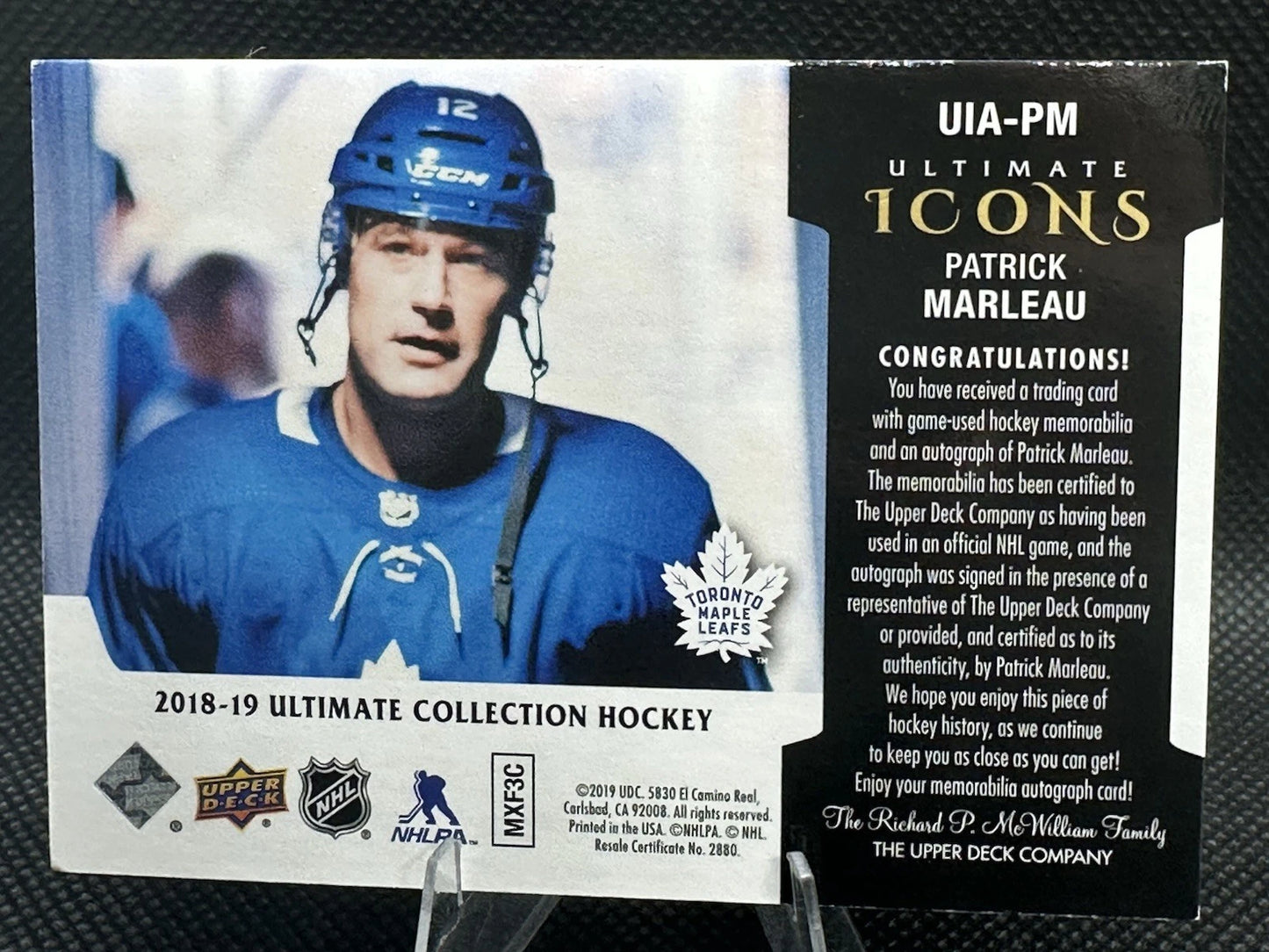 2018/19 Upper Deck Ultimate Icons Patrick Marleau Auto /25