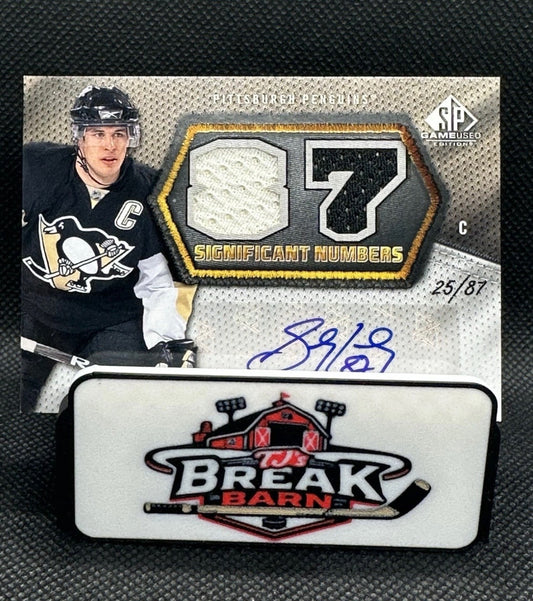 2010/11 Upper Deck SP Game Used Sidney Crosby Patch Auto /87
