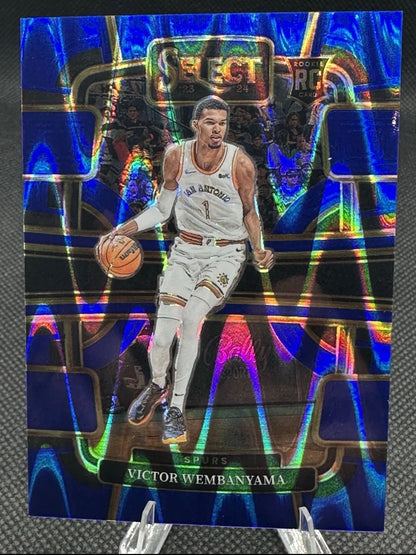 2023-24 Select NBA RC Víctor Wembanyama Blue Tectonic Prizm Concourse #1/99