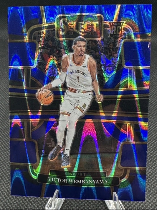2023-24 Select NBA RC Víctor Wembanyama Blue Tectonic Prizm Concourse #1/99