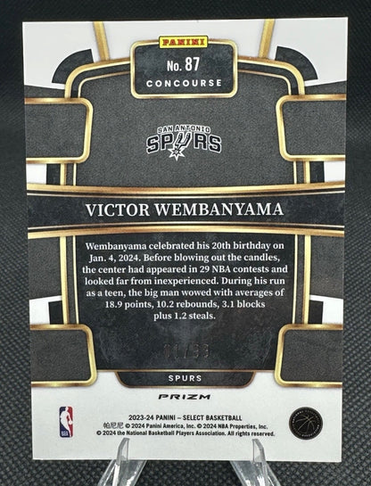2023-24 Select NBA RC Víctor Wembanyama Blue Tectonic Prizm Concourse #1/99