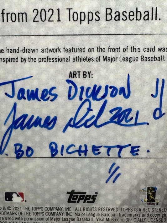 2021 Topps Series 2 James Dickson AP Sketch Bo Bichette 1/1