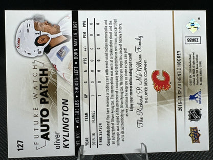 2016-17 SP Authentic Future Watch Autographs #127 Oliver Kylington RC AUTO /100