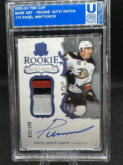 2023-24 Upper Deck THE CUP Hockey #176 Pavel Mintyukov /249 Rookie Patch Auto