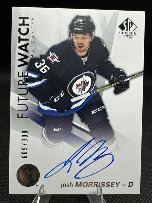 2016-17 UD Sp Authentic Future Watch Auto /999 Josh Morrissey