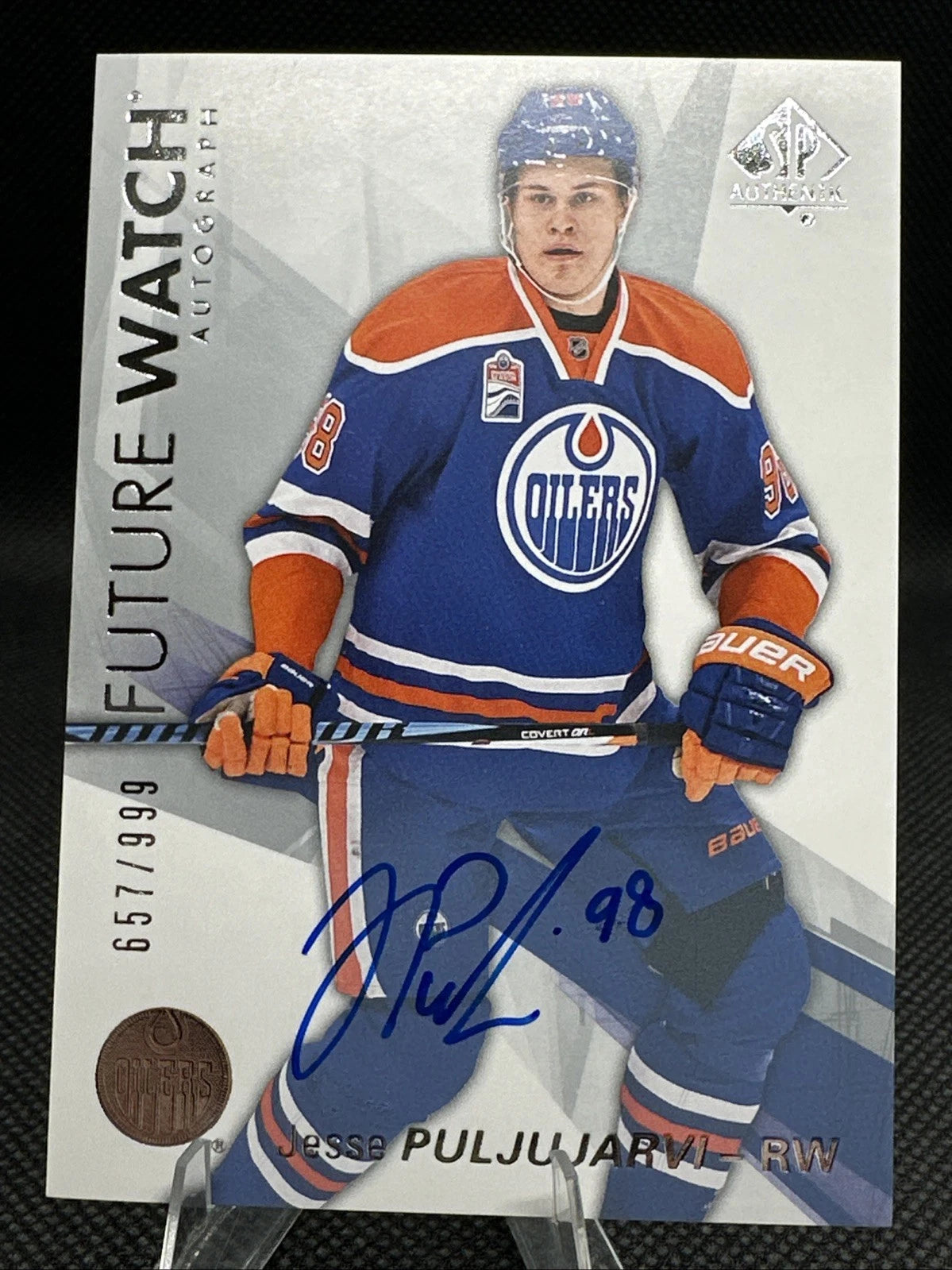 2016-17 SP Authentic Future Watch Autograph Rookie Jesse Puljujarvi RC Auto /999