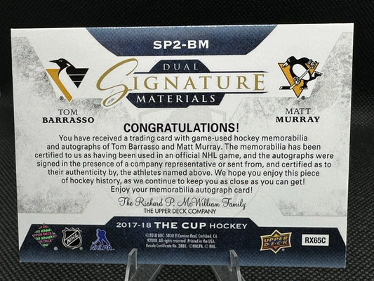 2017/18 The Cup Dual Signatures Material Matt Murray/Tom Barrasso /15
