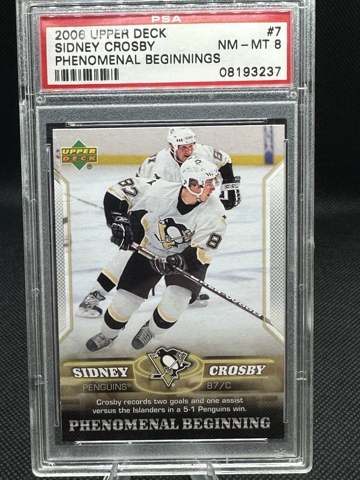 2006 Upper Deck Sidney Crosby Phenomenal Beginnings PSA 8