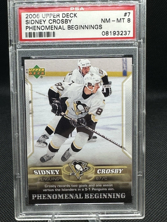 2006 Upper Deck Sidney Crosby Phenomenal Beginnings PSA 8