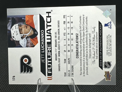2024 SP Authentic Jett Luchanko Horizontal Future Watch Auto Rookie RC /599