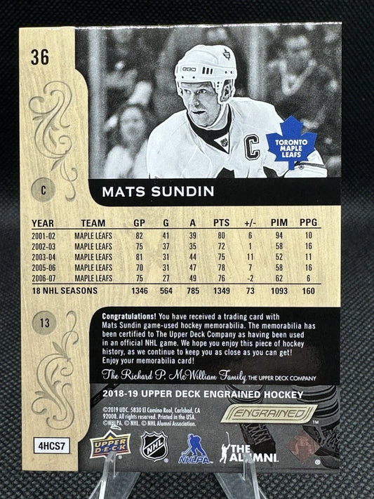 2018/19 Upper Deck Engrained Mats Sundin /15