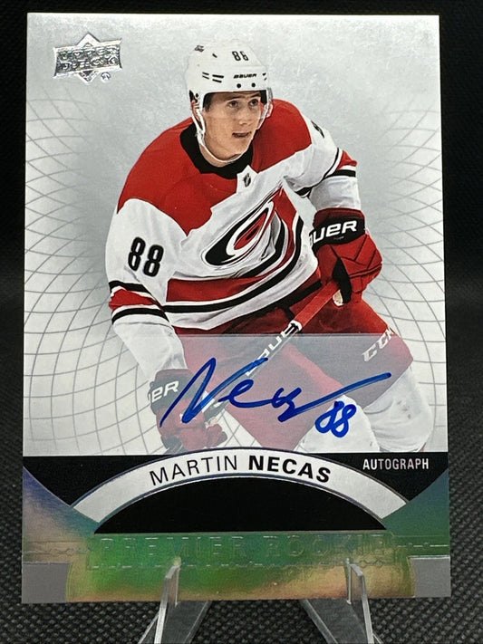 2017-18 Upper Deck UD Premier Martin Necas #61 Auto Rookie RC Autograph