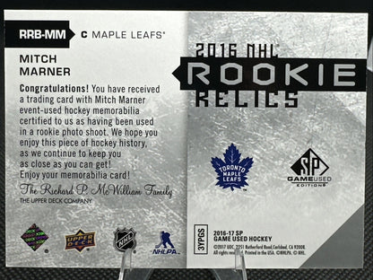 2016-17 Mitch Marner Sp Game Used Rookie Relics/199
